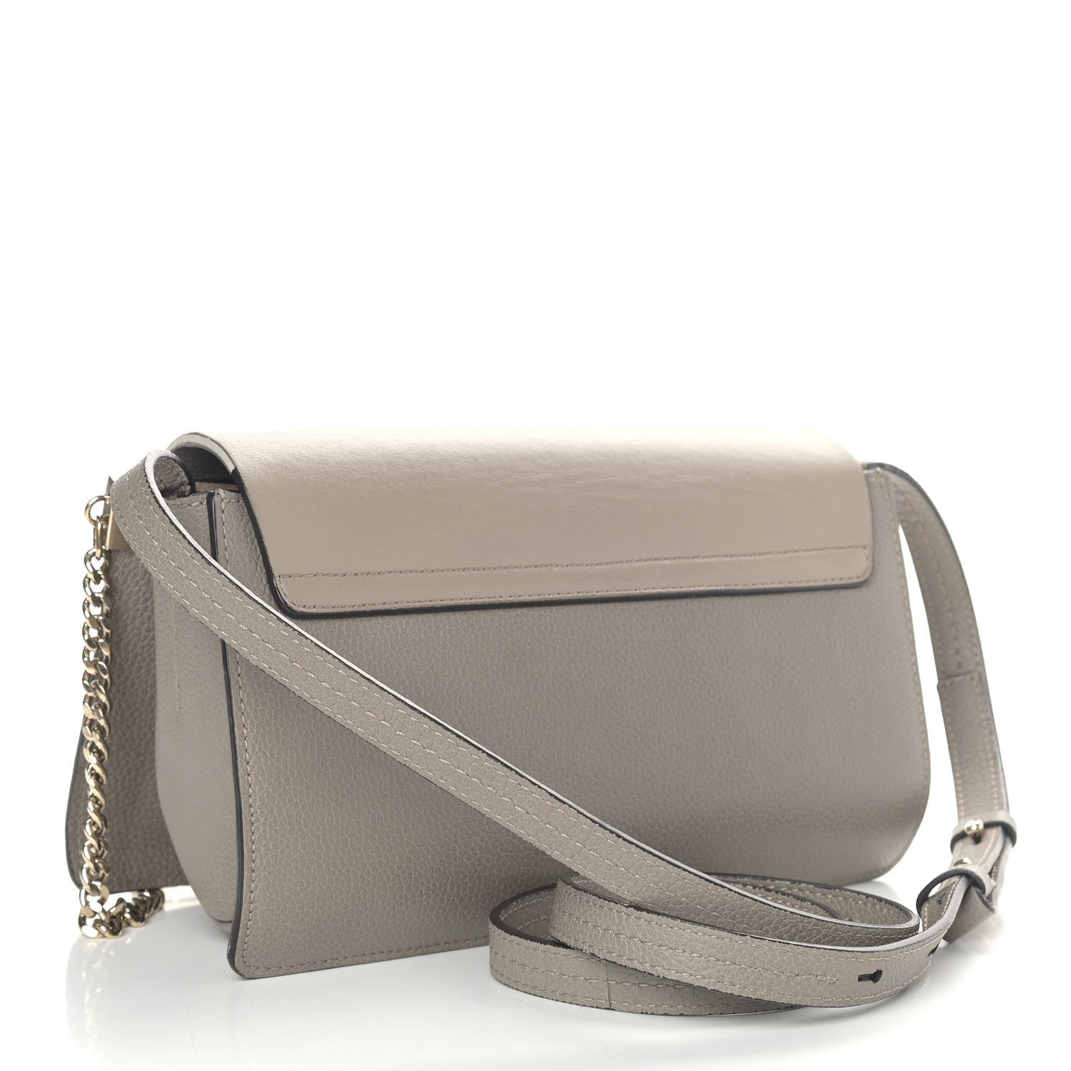 Chloe Grained Calfskin Lambskin Small Faye Shoulder Bag Motty Grey 3 of 11