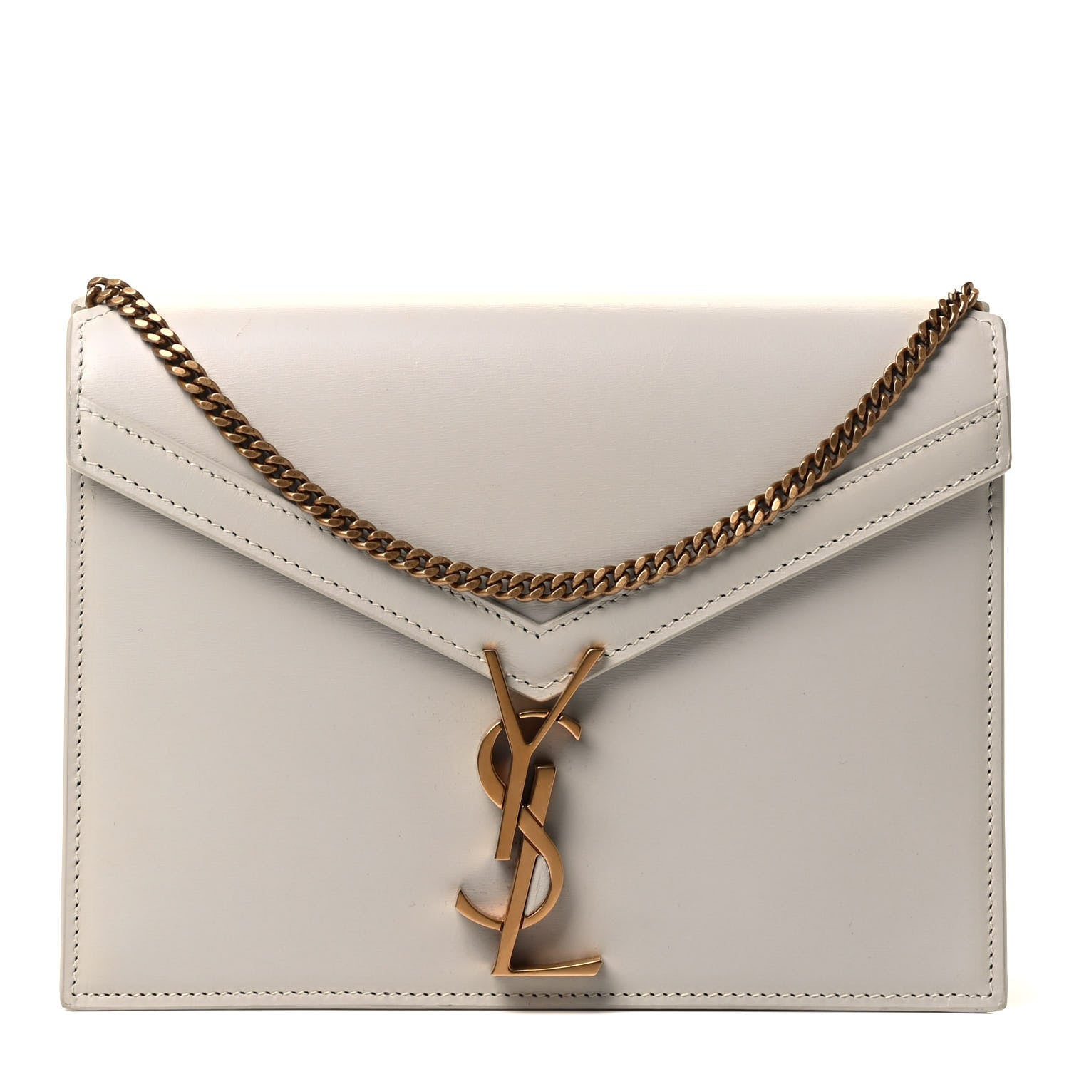 Saint Laurent Calfskin Monogram Cassandra Clasp Bag Porcellana 1 of 4