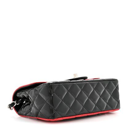 Chanel Patent Calfskin Quilted Bi-Color Mini Rectangular Flap Red Black 4 of 14