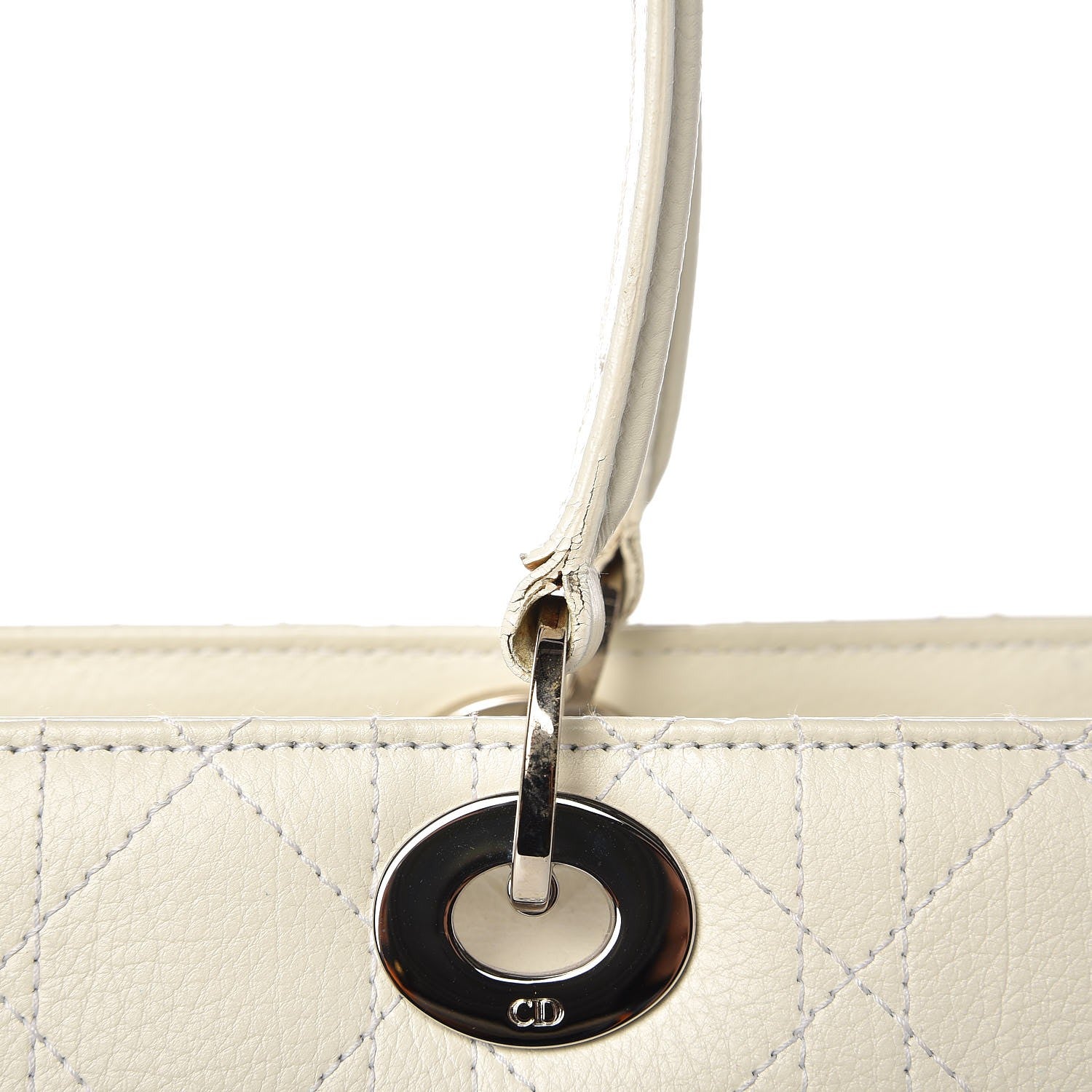 Christian Dior Calfskin Cannage Stitched Large East West Lady Dior White 25 of 29