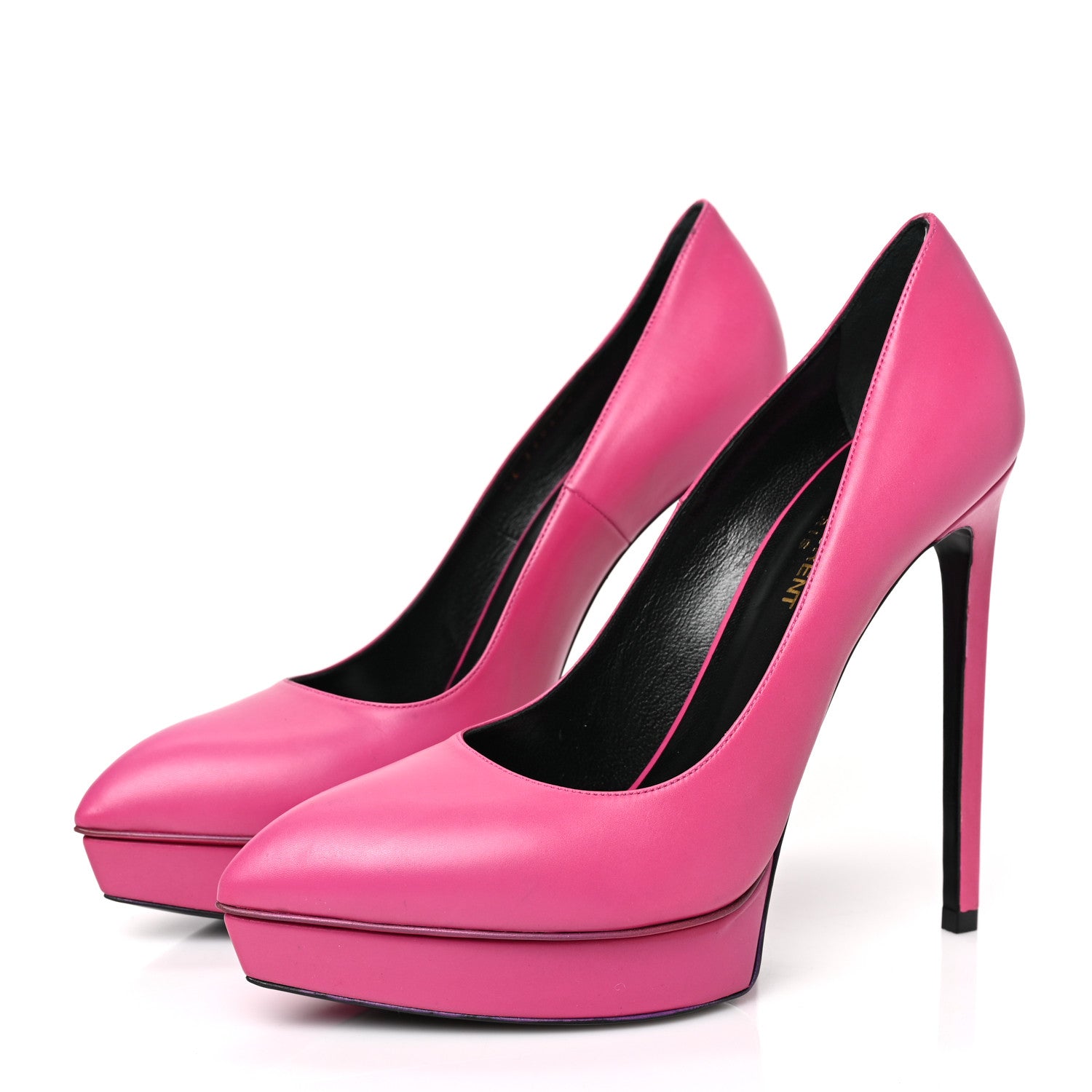 Saint Laurent Calfskin Janis 105 Platform Pumps 39 Fuchsia 3 of 8