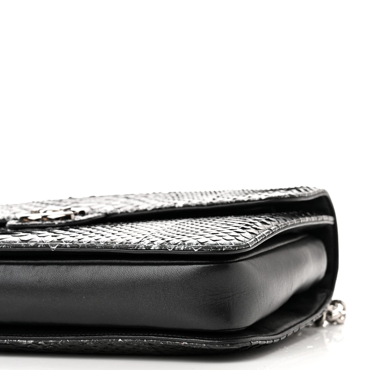 Chanel Snakeskin Large Perfect Edge Flap Silver 10 of 10