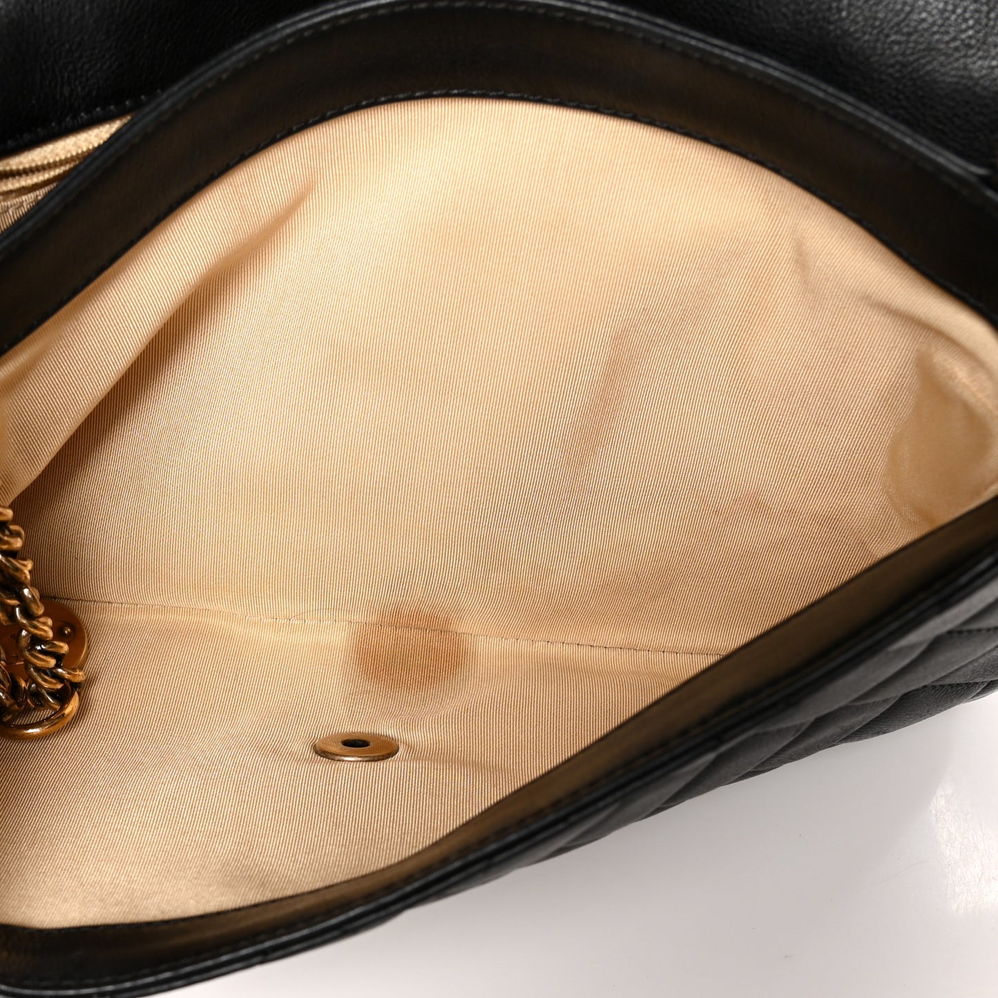 Calfskin Quilted Medium CC Crown Flap Black