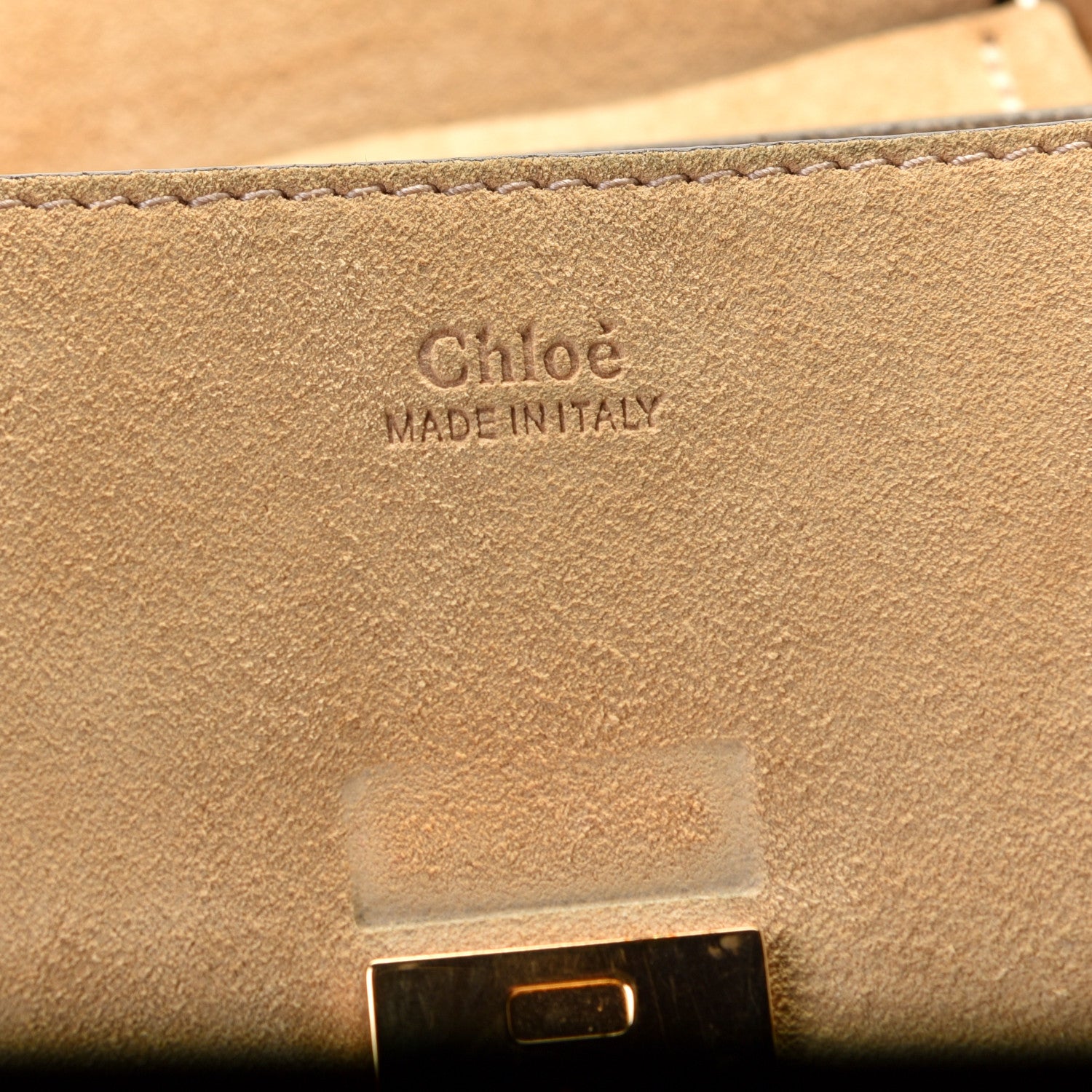 Chloe Suede Smooth Calfskin Drew Shoulder Bag Milky Coffee 6 of 10