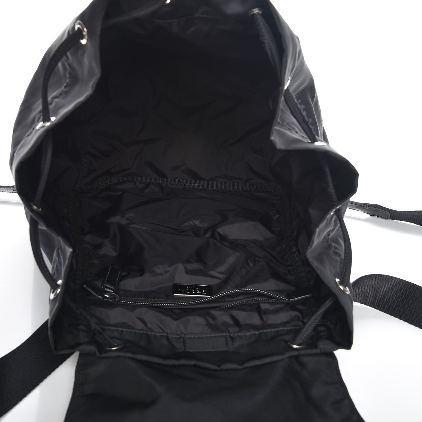 Nylon Cinch Backpack Black