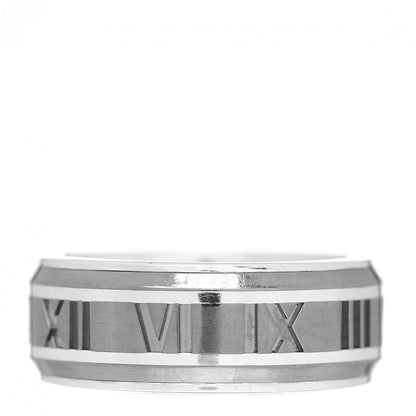 Tiffany Sterling Silver Titanium Atlas Band Ring 58 8.5 3 of 4