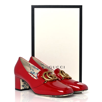 Gucci Vernice GG Victoire 55mm Loafer Pumps 36 Hibiscus Red 9 of 9