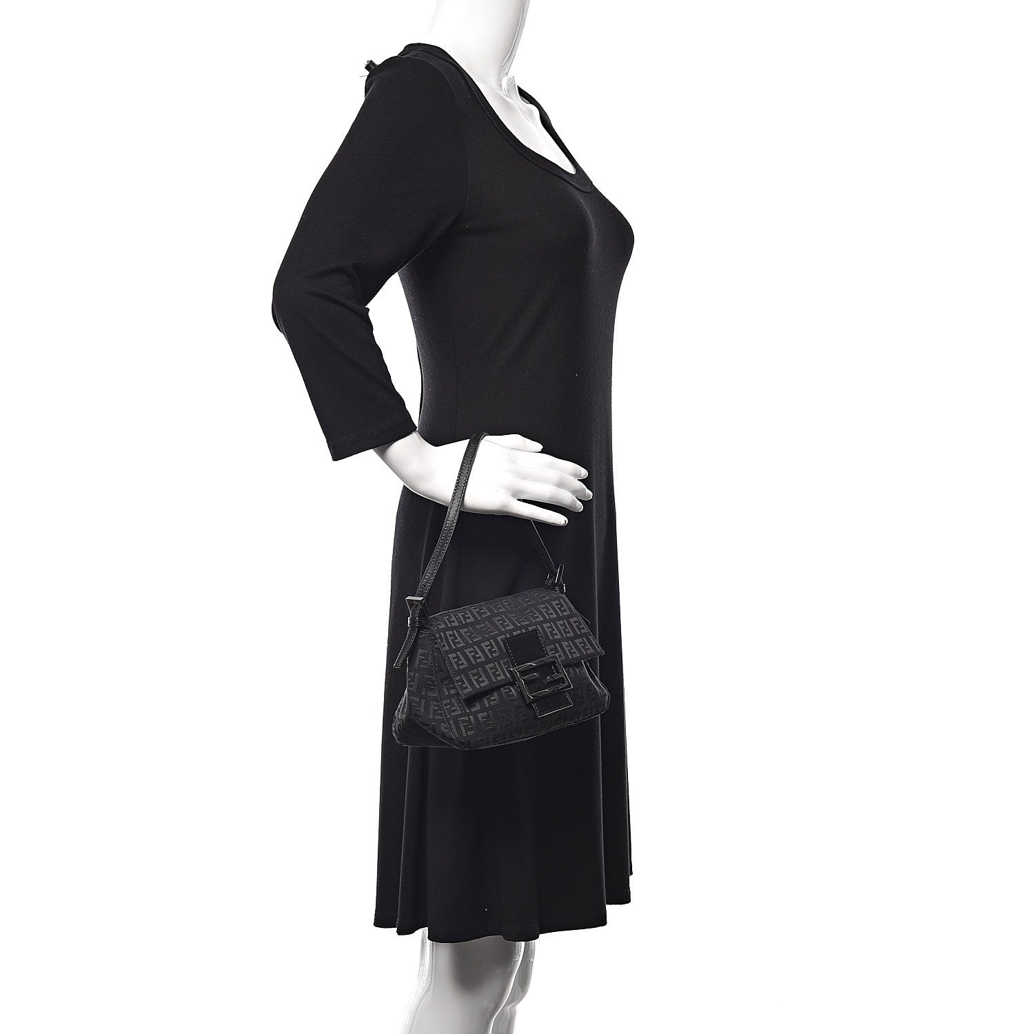 Fendi Zucchino Mini Mama Baguette Black 2 of 9