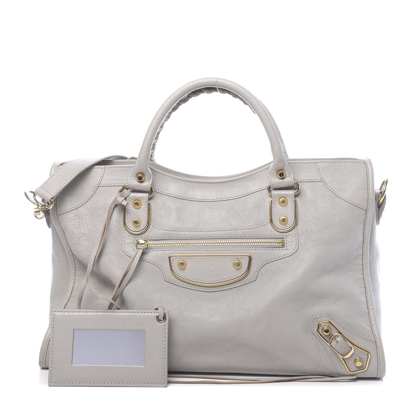 Chevre Gold Metallic Edge Hardware City Gris Glace