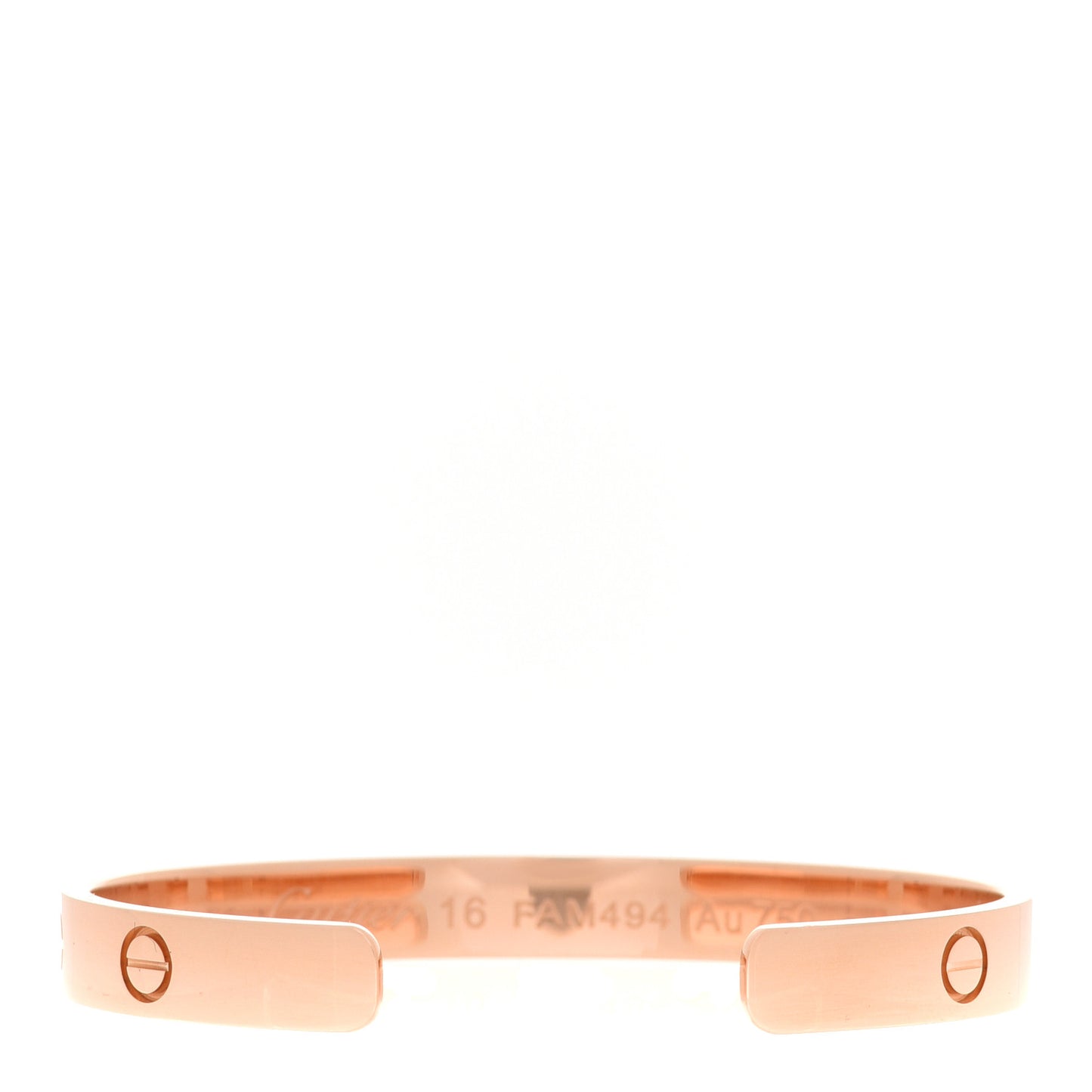 18K Pink Gold LOVE Cuff Bracelet 16