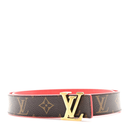 Louis Vuitton Monogram 30mm LV Initiales Reversible Belt 80 32 Coquelicot 1 of 5