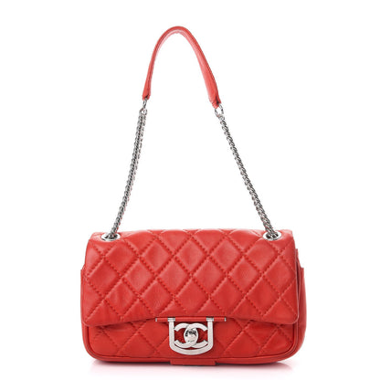Chanel Lambskin Quilted Medium Icons Secret Label Flap Coral 1 of 14