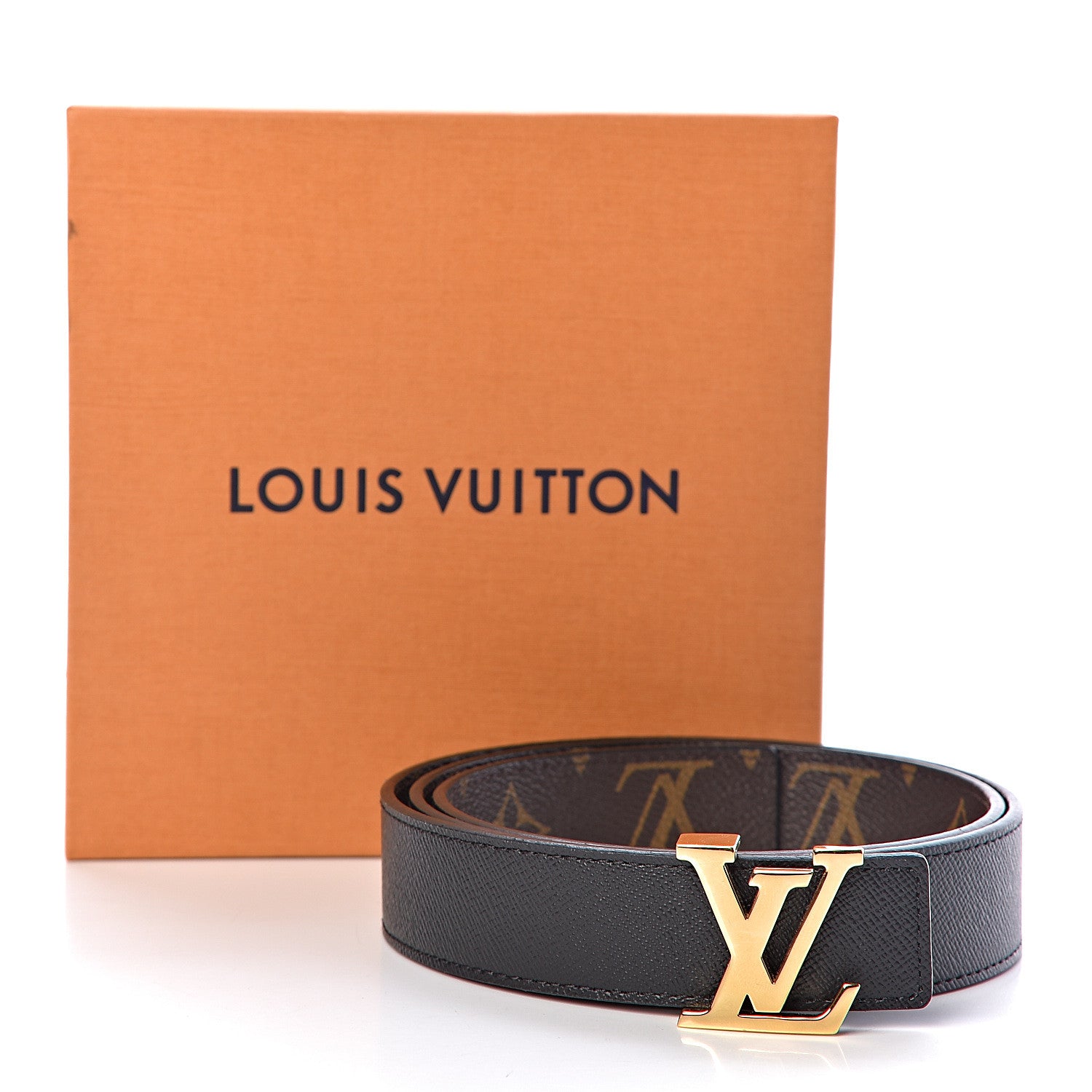 Louis Vuitton Calfskin Monogram 30mm LV Initiales Reversible Belt 85 34 Black 7 of 7