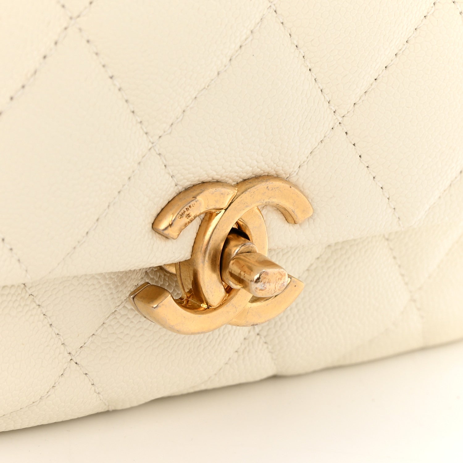 Chanel Shiny Caviar Quilted Large Chain Melody Flap White 13 of 17