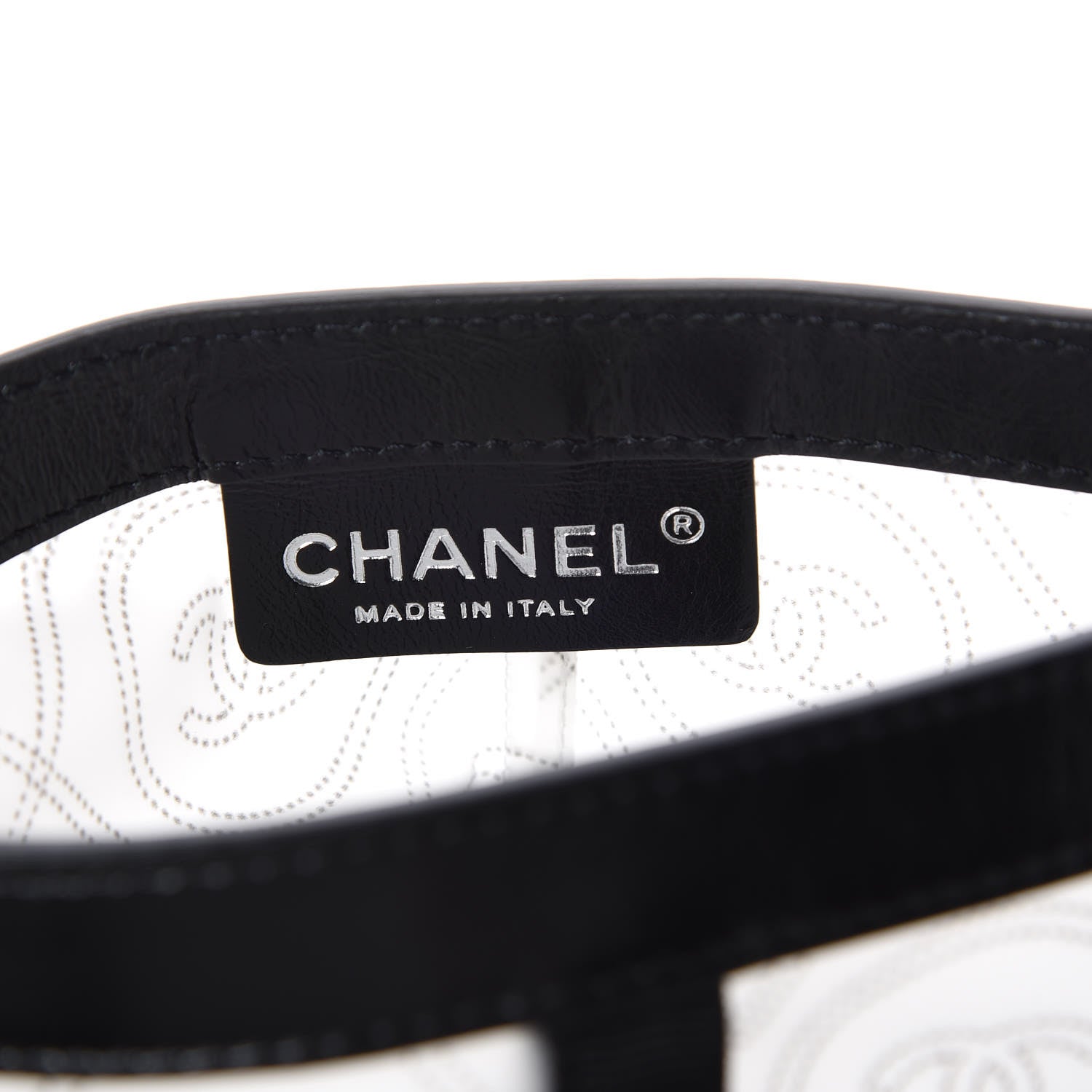 Chanel PVC Calfskin Coco Bag Raincoat White Black 4 of 5