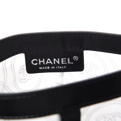 Chanel PVC Calfskin Coco Bag Raincoat White Black 4 of 5