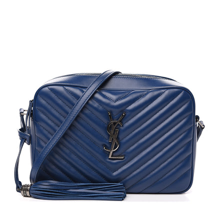 Saint Laurent Calfskin Matelasse Monogram Lou Camera Bag Blue 1 of 8