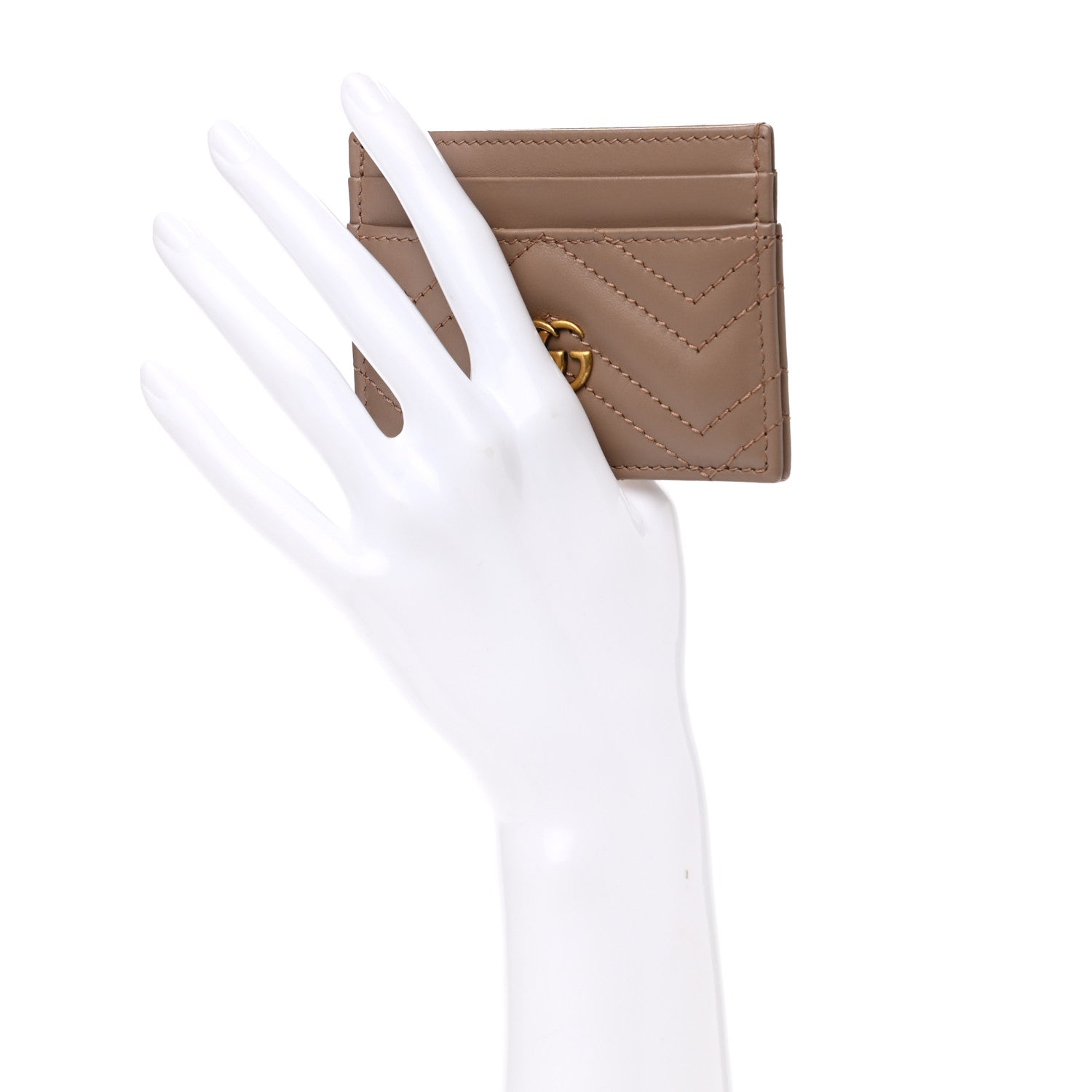 Gucci Calfskin Matelasse GG Marmont Card Holder Porcelain Rose 2 of 7
