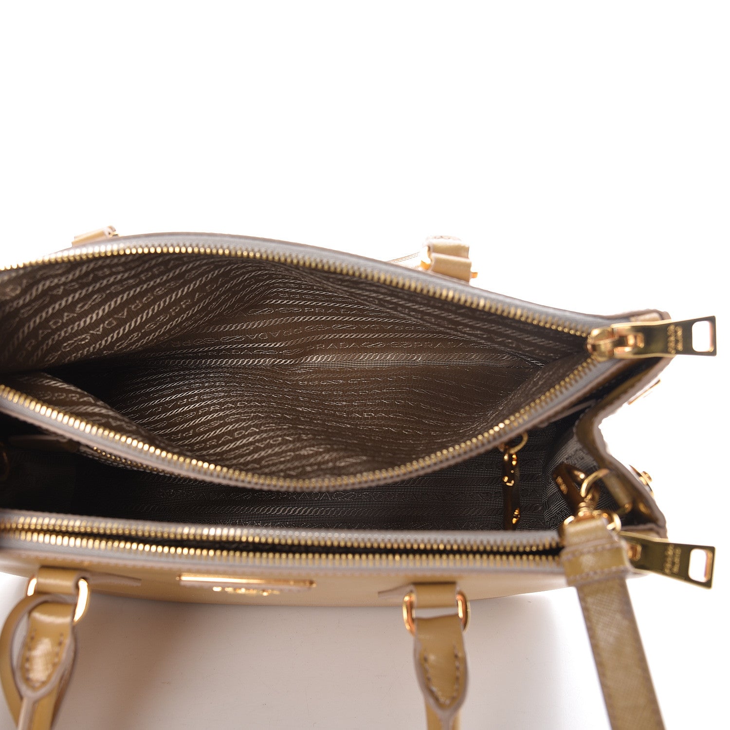 Prada Saffiano Vernice Small Galleria Double Zip Ginestra 6 of 22