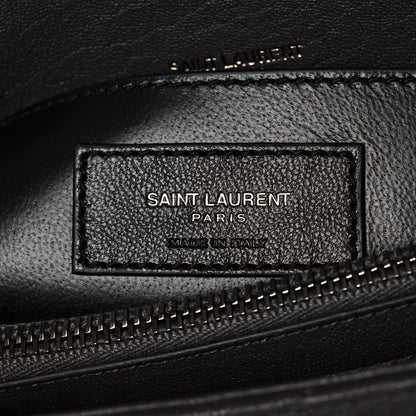 Saint Laurent Sheepskin Matelasse Chevron Monogram Medium College Bag Asphalt 7 of 12