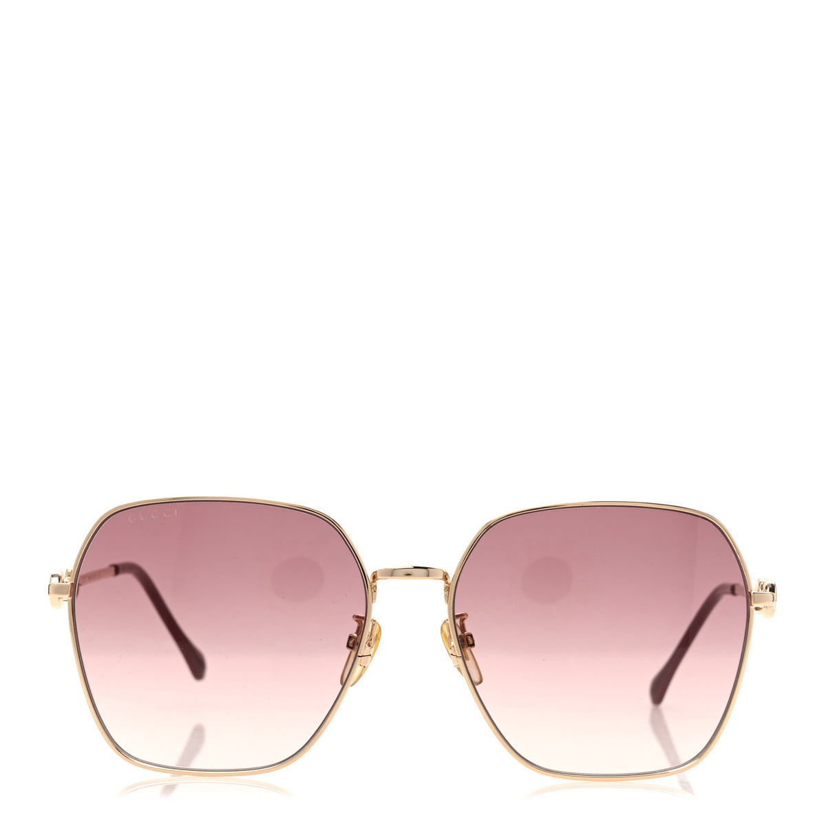 Gucci Metal Horsebit Square Sunglasses GG0882SA Gold 2 of 8