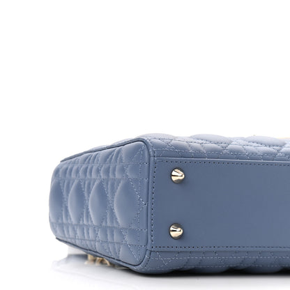 Christian Dior Lambskin Cannage Small My Lady Dior Blue Grey 7 of 10