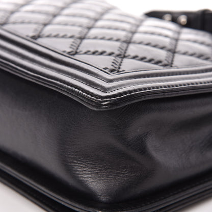 Chanel Calfskin Embossed Stitch Large Boy Flap Black 11 of 19