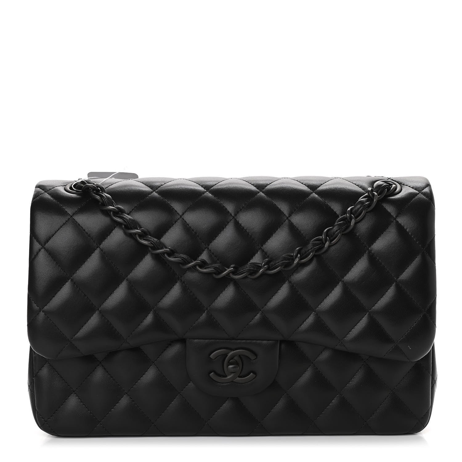 Chanel Lambskin Quilted Jumbo Double Flap So Black 1 of 11