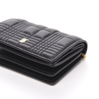 Burberry Lambskin Quilted Card Case With Detachable Strap Black 9 of 9