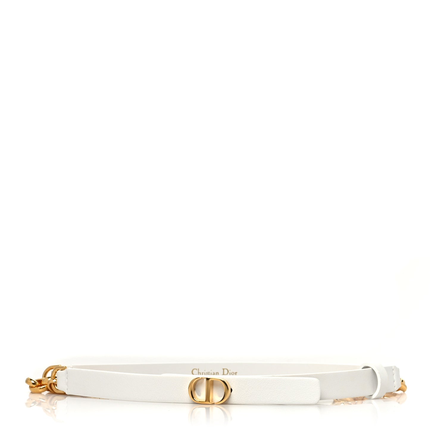 Calfskin Chain Belt 70 White
