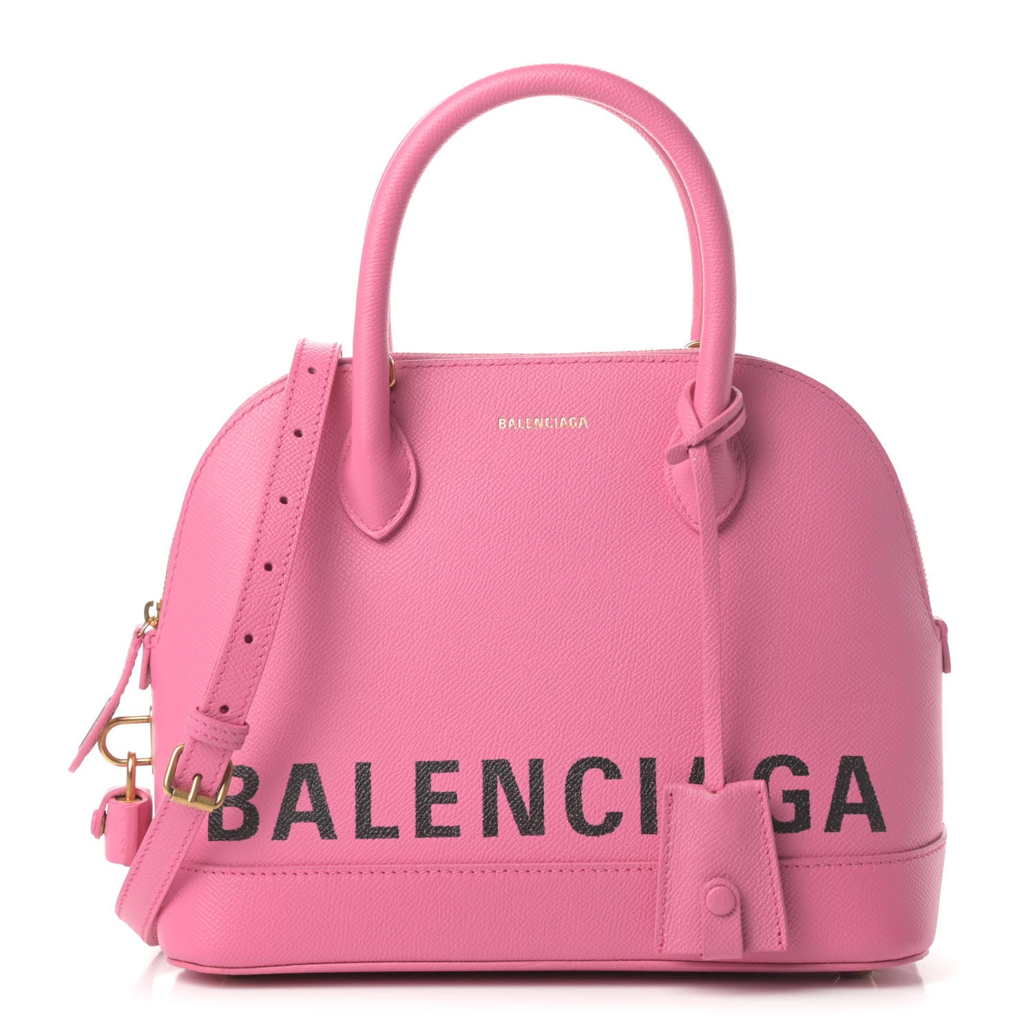 Balenciaga Signature Grained Calfskin Logo S Ville Top Handle Bag Rose Bubblegum Black 1 of 11