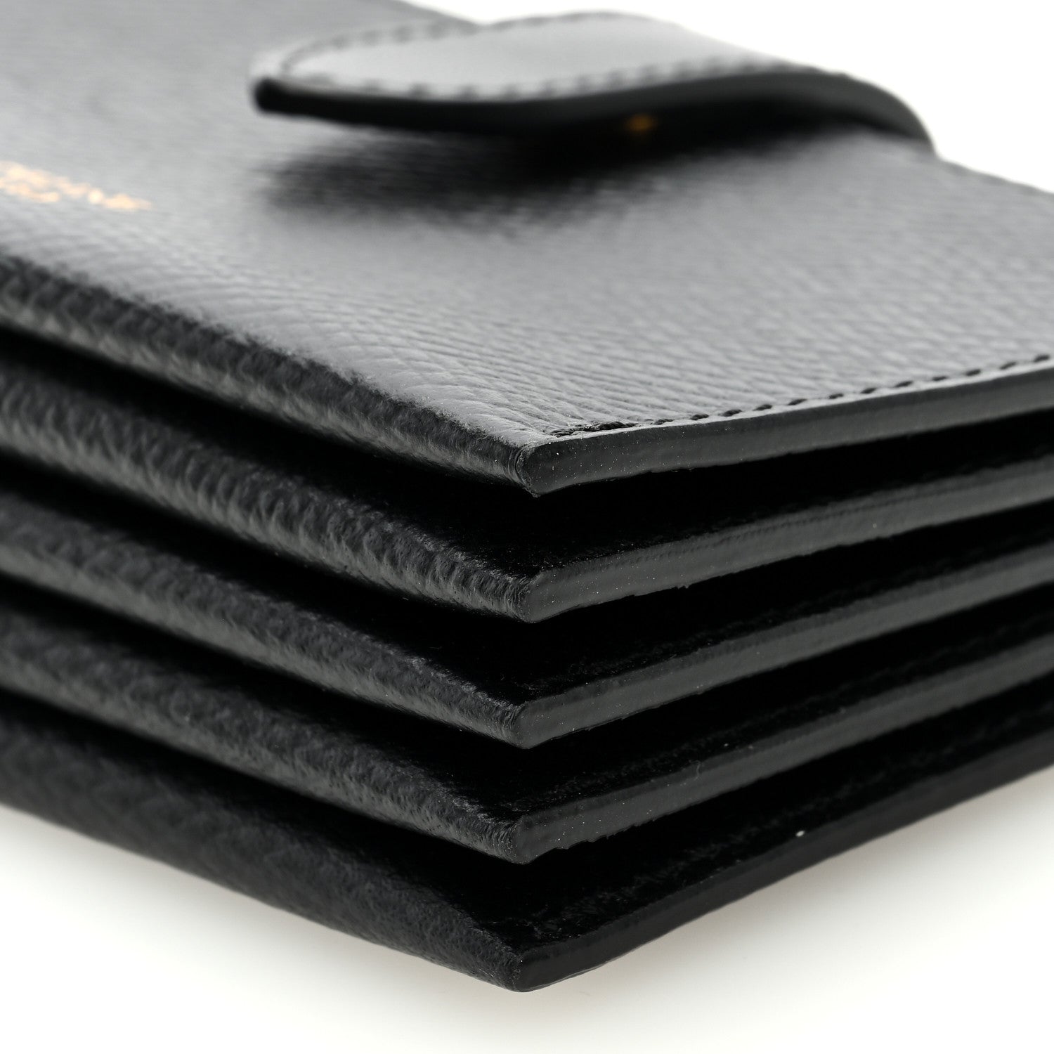 Celine Grained Shiny Calfskin Accordion Card Holder Black 8 of 8