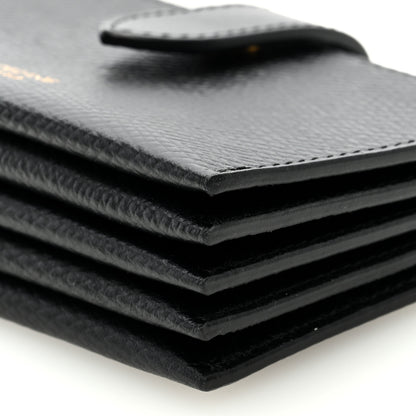 Celine Grained Shiny Calfskin Accordion Card Holder Black 8 of 8