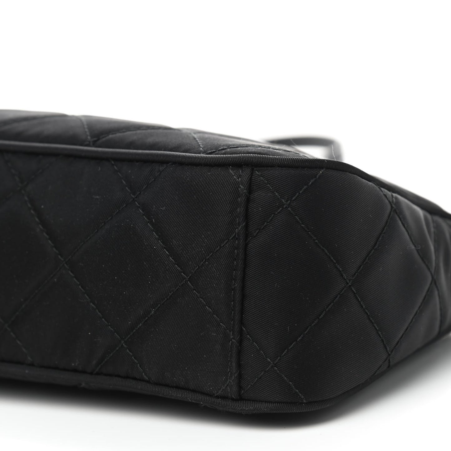 Nylon Tessuto Impuntu Quilted Crossbody Bag Black