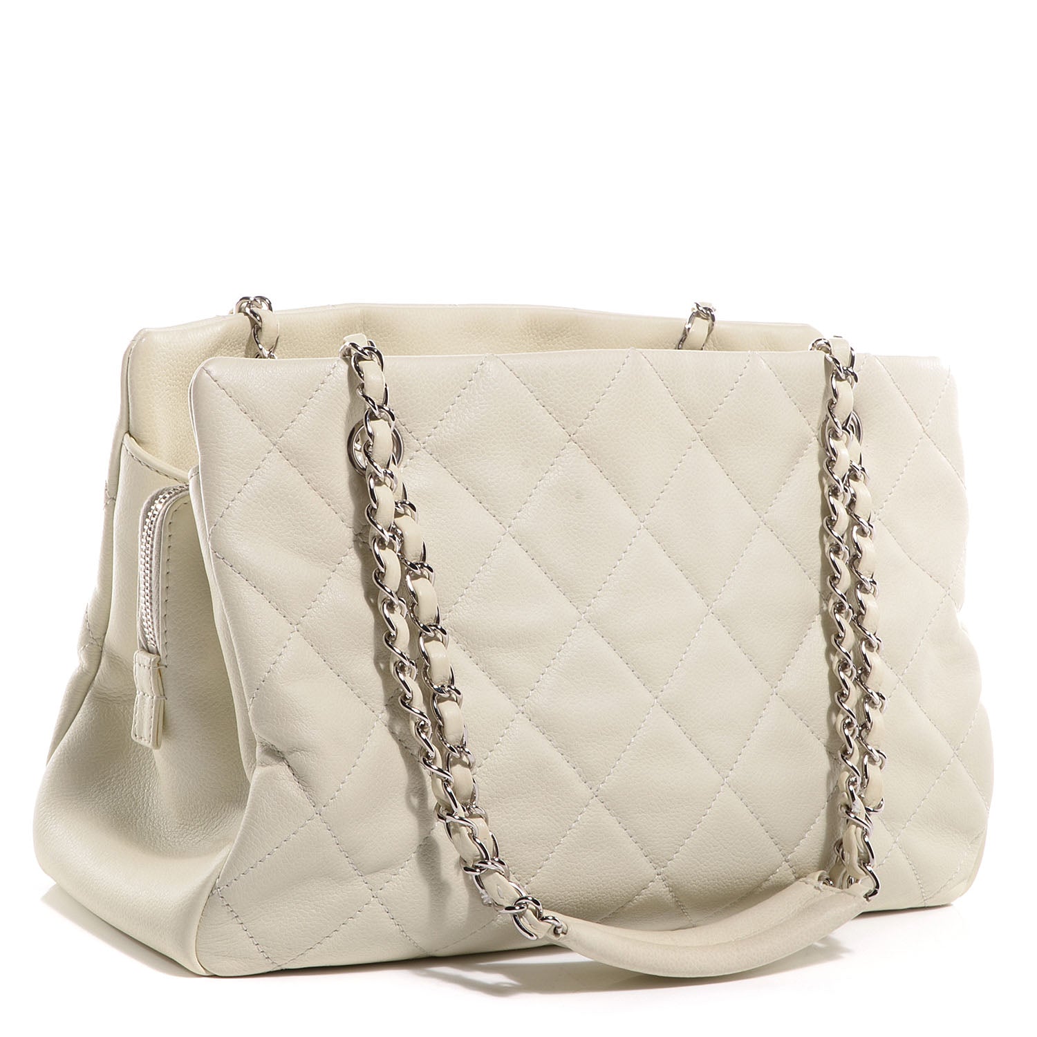 Chanel Caviar CC Timeless Soft Tote Off White 3 of 7
