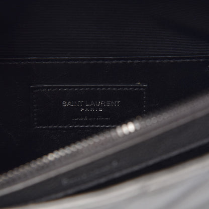 Saint Laurent Sheepskin Matelasse Chevron Monogram Large College Satchel Dark Anthracite 6 of 6
