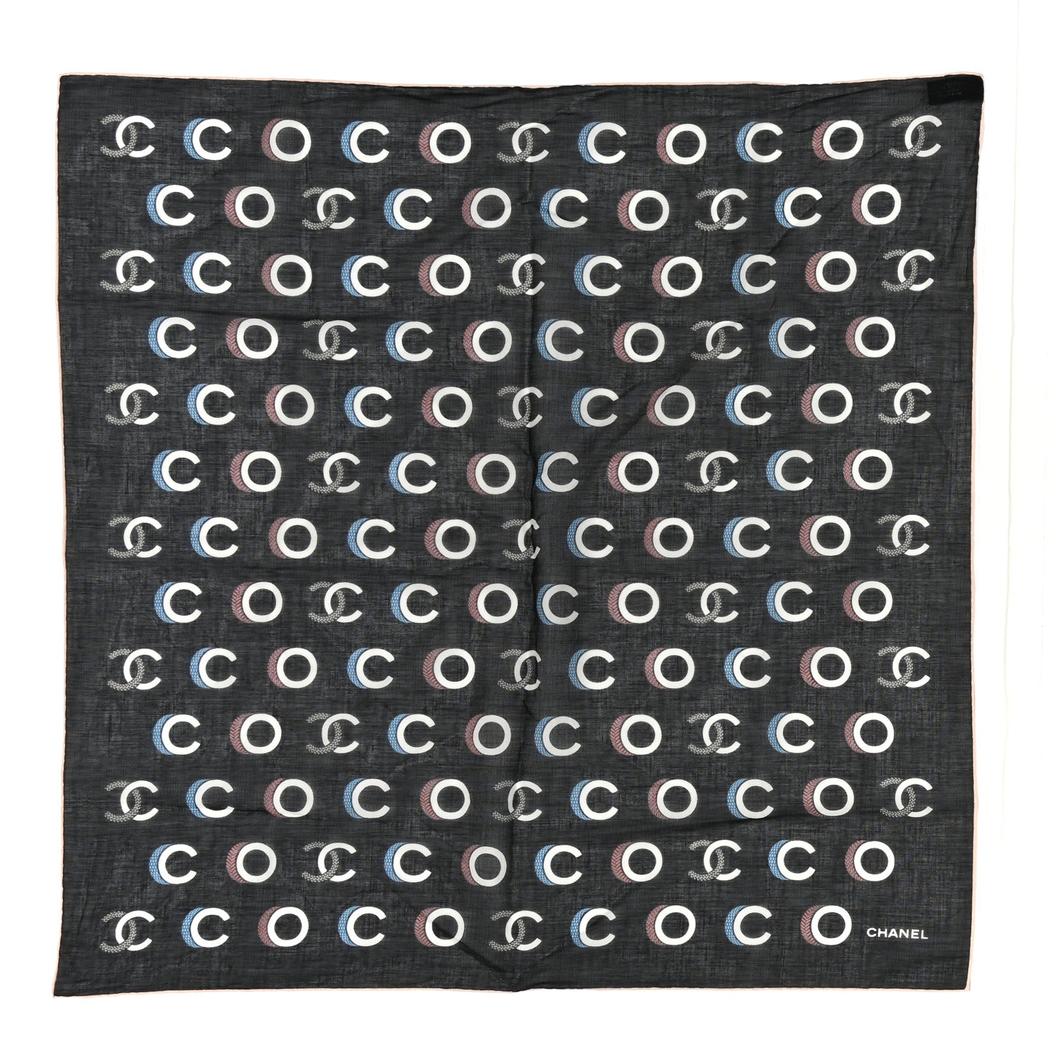 Chanel Cotton CC Coco Bandana Black Ecru 1 of 4