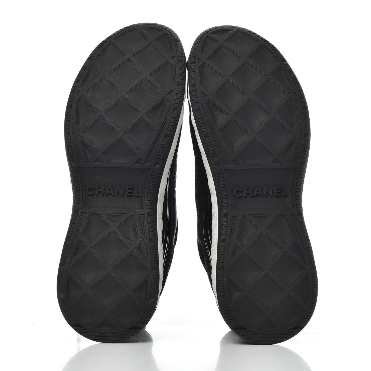 Velvet Calfskin Mixed Fibers CC Sneakers 39.5 Black