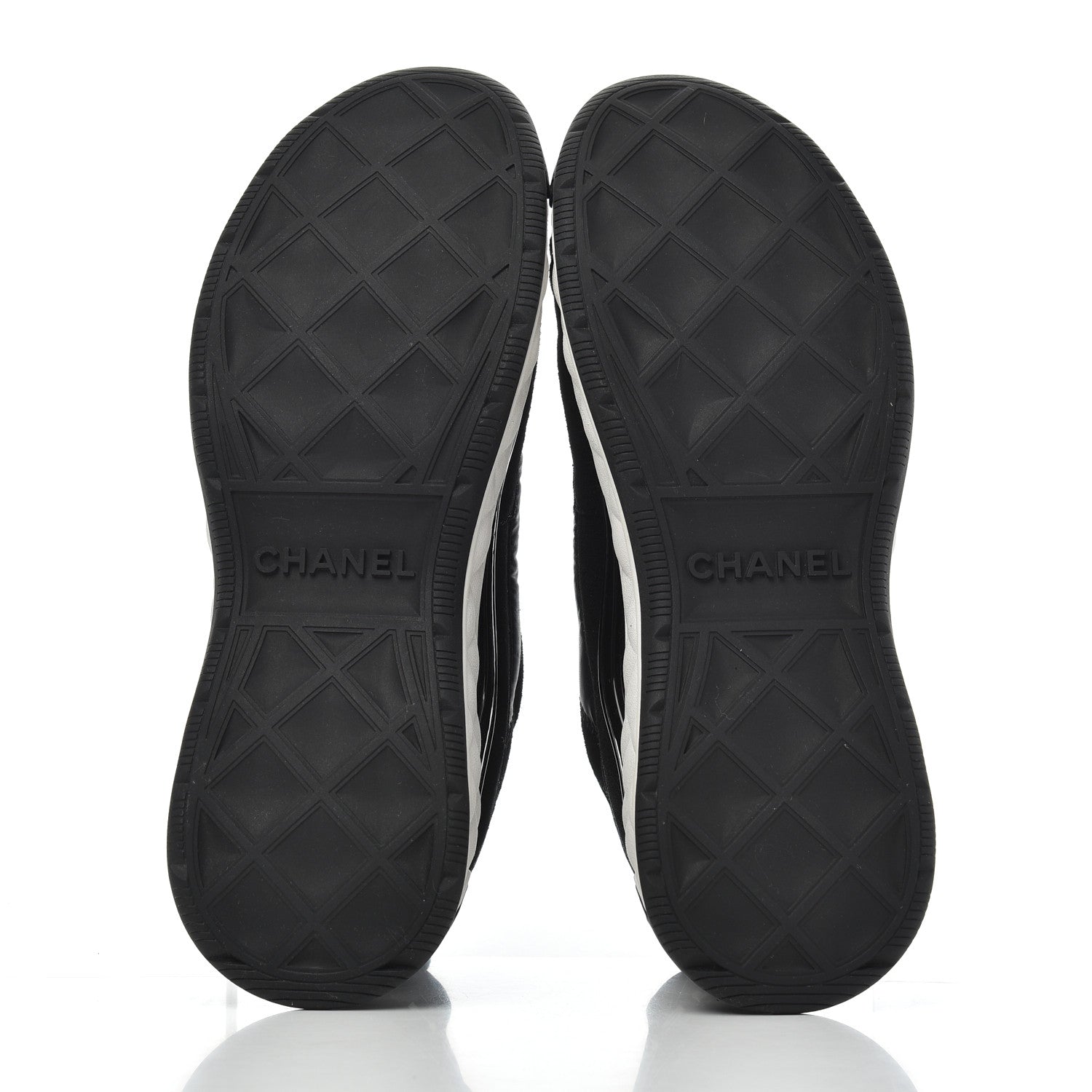 Chanel Velvet Calfskin Mixed Fibers CC Sneakers 39.5 Black 5 of 9