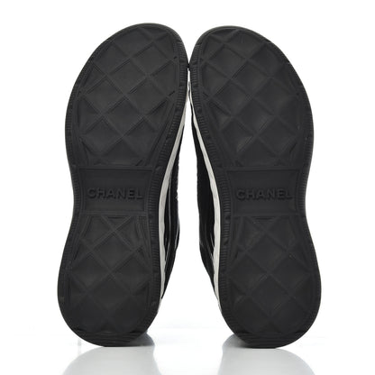 Chanel Velvet Calfskin Mixed Fibers CC Sneakers 39.5 Black 5 of 9