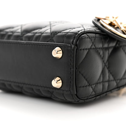 Christian Dior Lambskin Cannage Micro Lady Dior Black 9 of 9