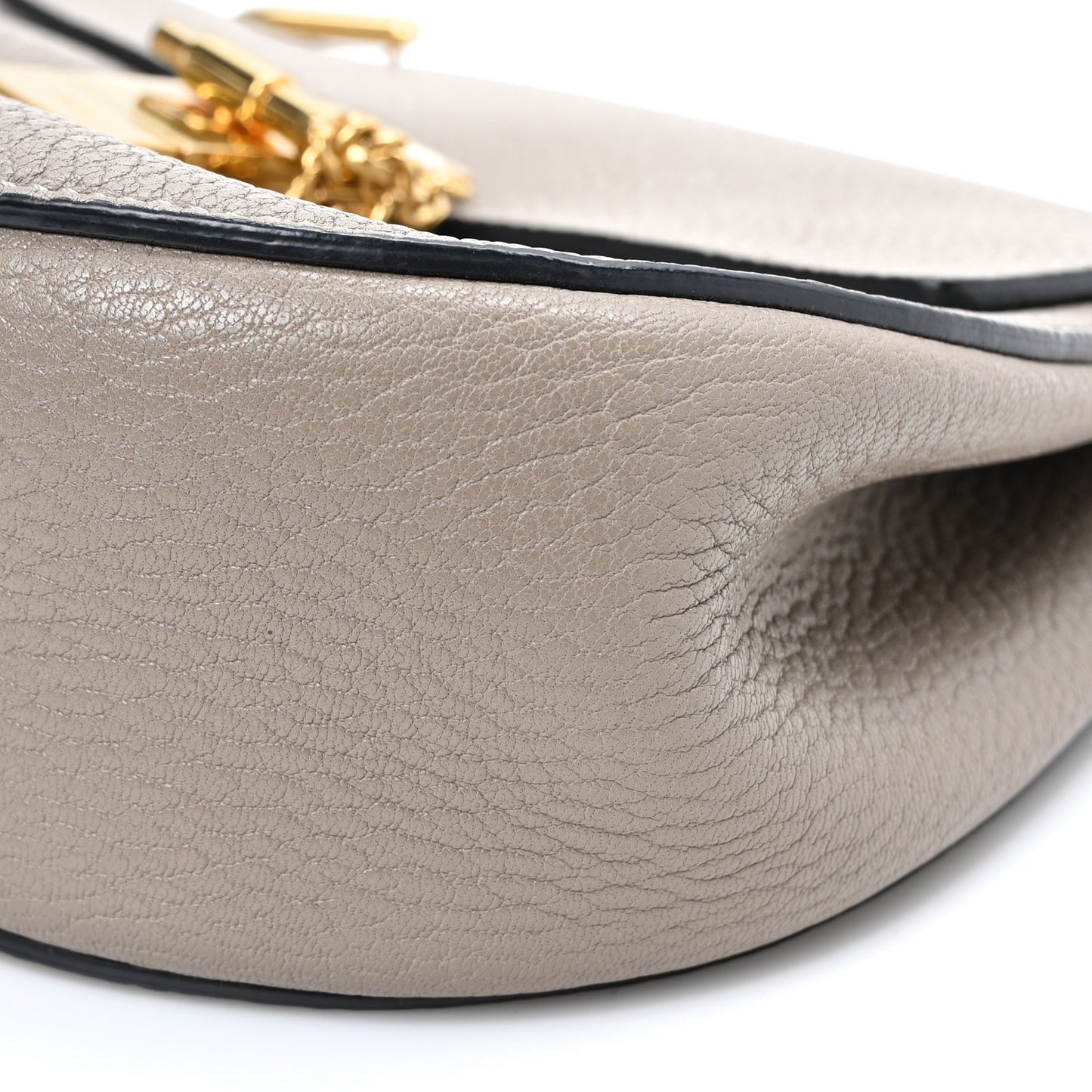 Grained Lambskin Mini Drew Shoulder Bag Motty Grey