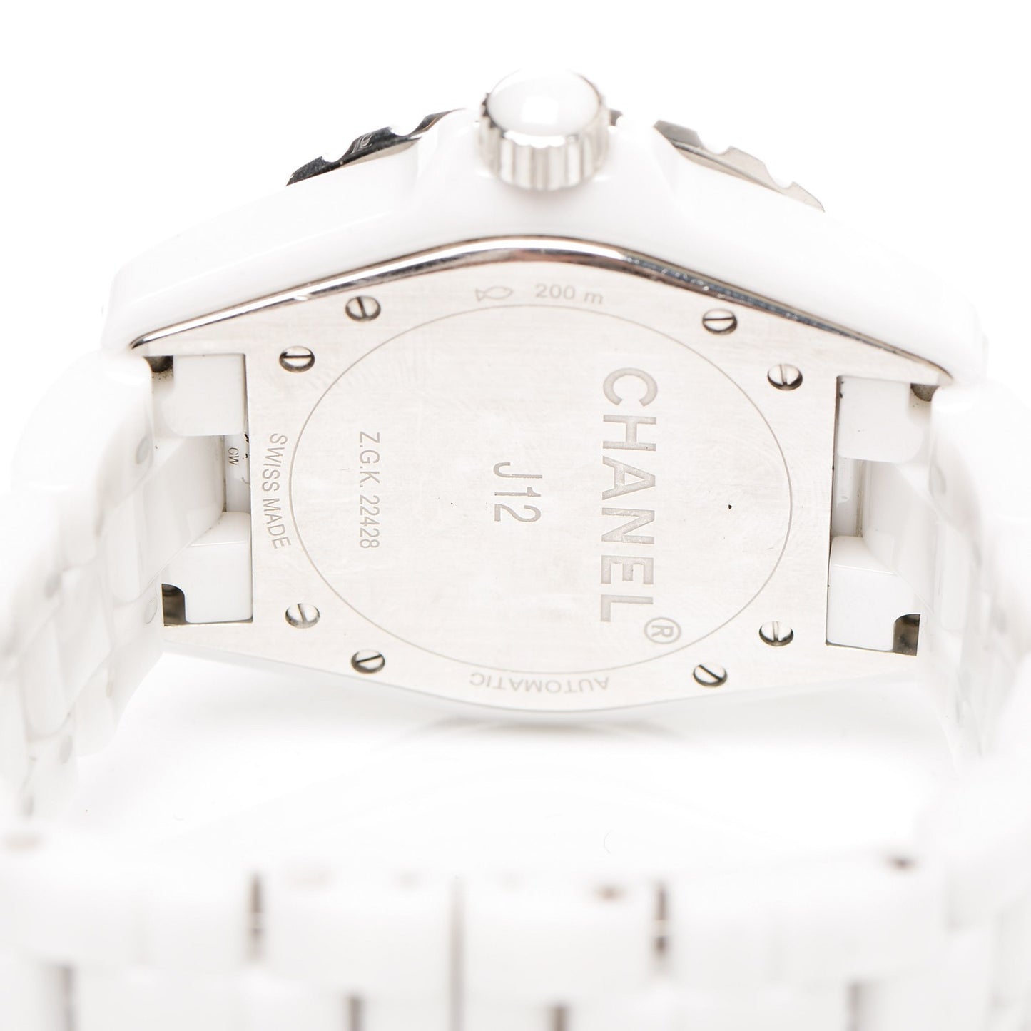 Stainless Steel Ceramic Diamond 38mm J12 Automatic Watch White