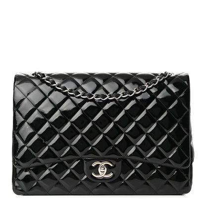Chanel Patent Quilted Maxi Double Flap Black 1 of 12