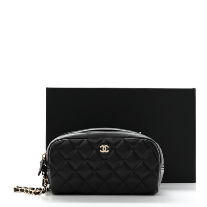 Chanel Caviar Quilted Toiletry Case With Chain Black 8 of 8