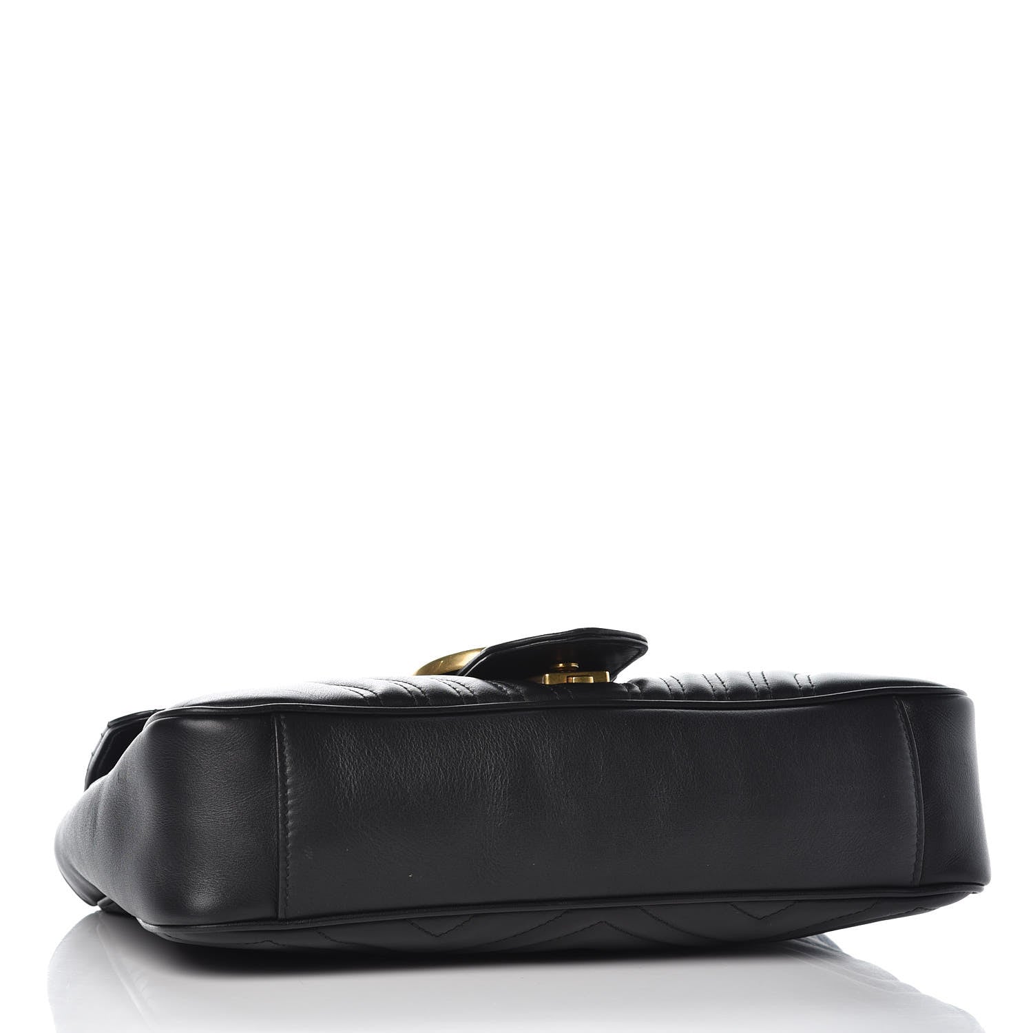Gucci Calfskin Matelasse Medium GG Marmont Shoulder Bag Black 4 of 8
