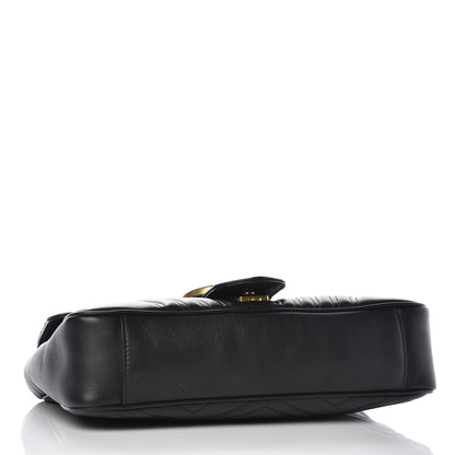 Gucci Calfskin Matelasse Medium GG Marmont Shoulder Bag Black 4 of 8