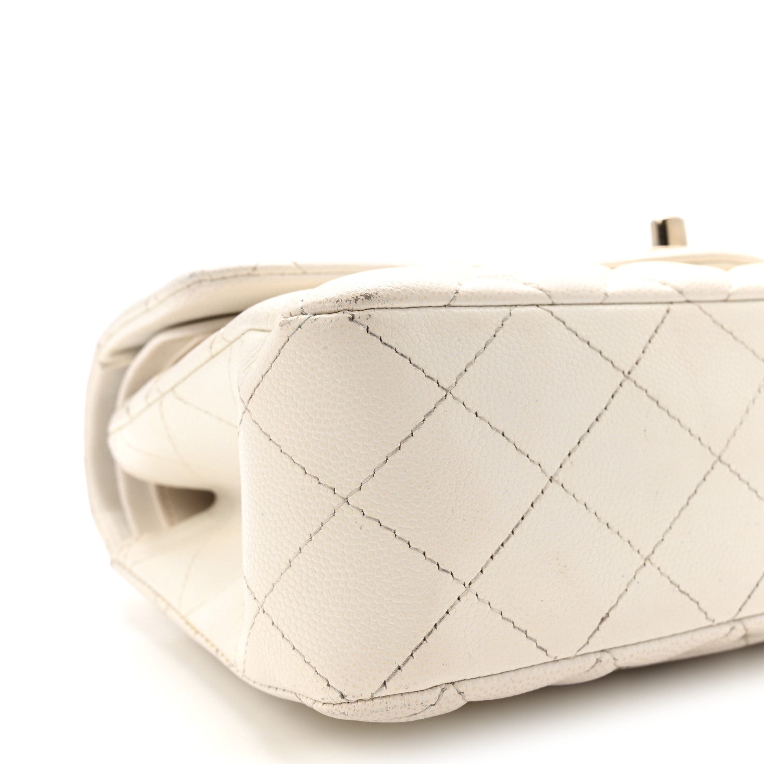 Chanel Caviar Quilted Small Double Flap White 9 of 10