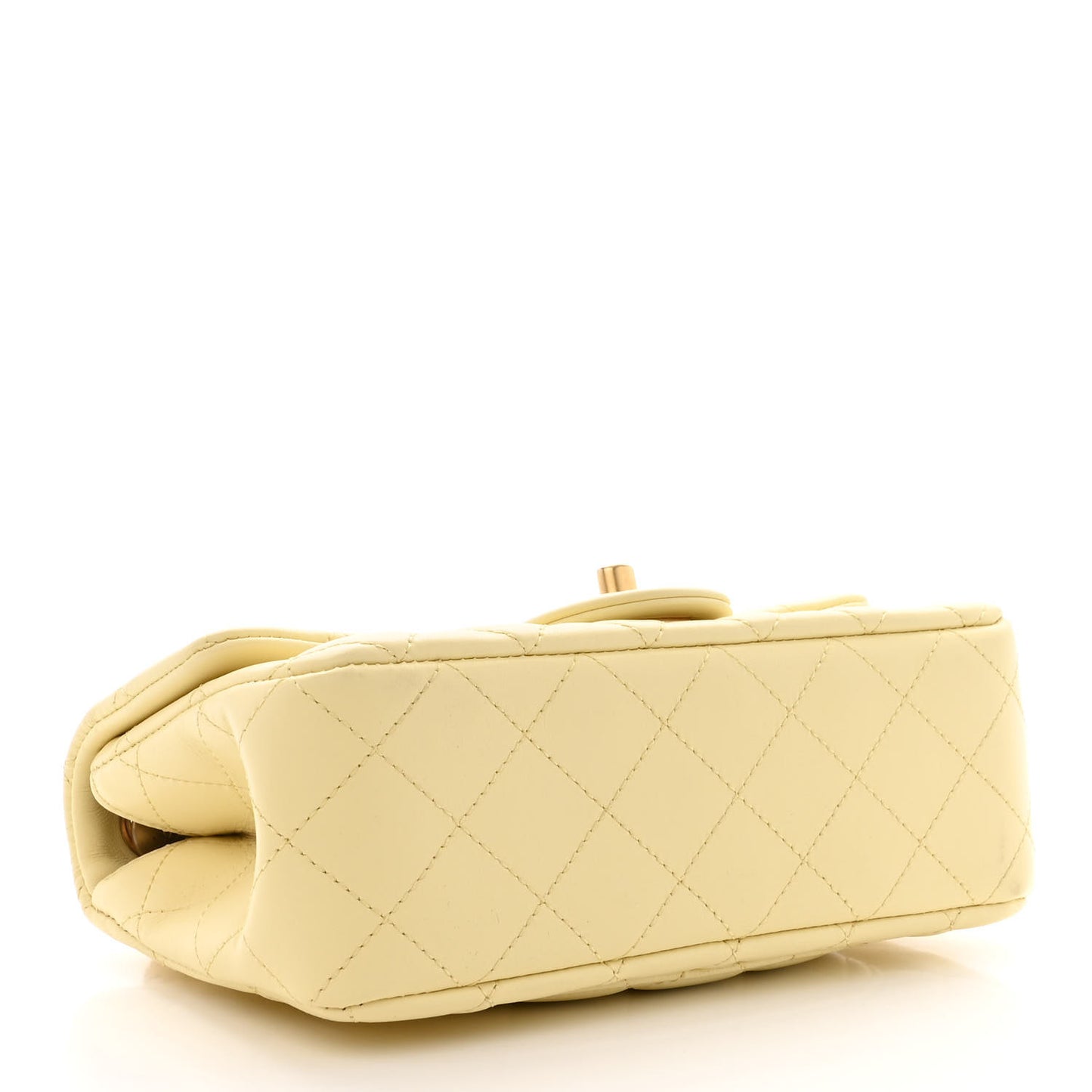 Lambskin Quilted Mini Rectangular Sweet Camellia Flap Yellow