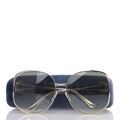 Gucci Metal Oversized Round Frame GG0225S Sunglasses Gold 6 of 6